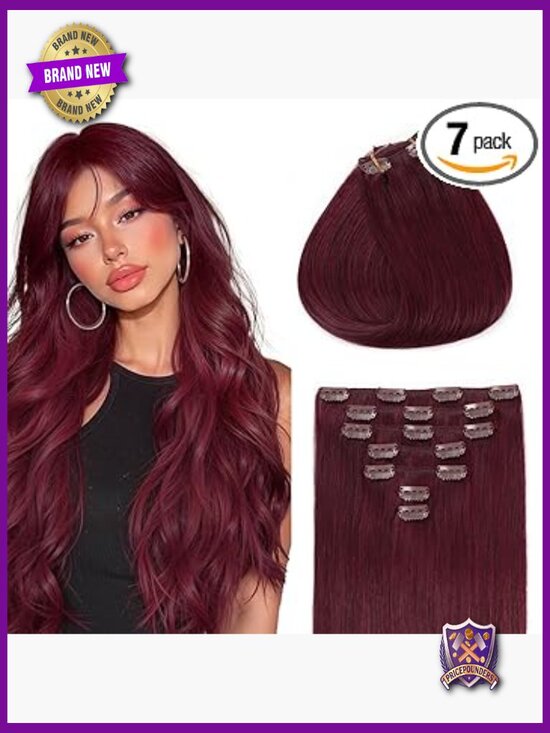 7Pc Clip In Hair Extensions Real Human Hair 14in Straight Double Weft 70g